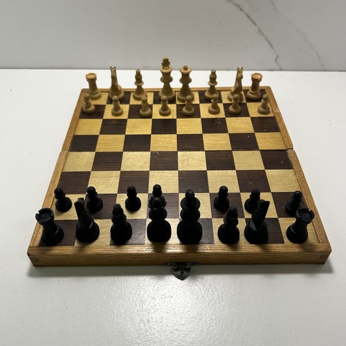 Wooden chess set portable - set,
