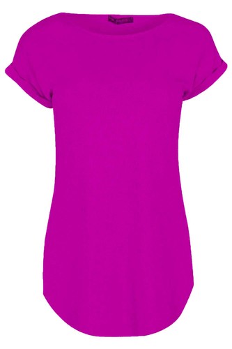 Ladies curved hem jersey plain - ladies,