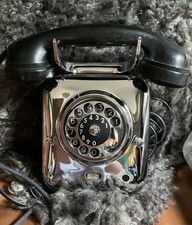 A Stunning Vintage Chrome And Bakelite Dutch Wall Phone