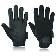 Equestrian Winter Genuine Leather Horse Riding Gloves Leather Black Anti Slip UK