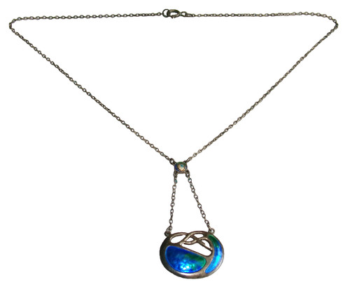 Antique silver enamel necklace - antique,