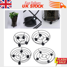 Flower Pot Stand with Swivel Casters Plant Trolley on Wheels Round Flower Pot