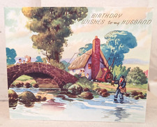 Vtg Birthday Husband Fishing