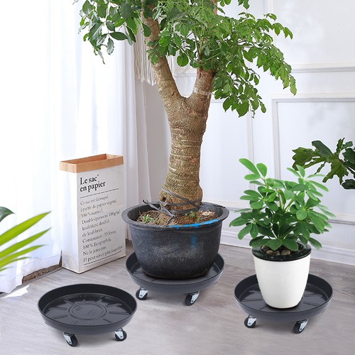 Pack black round pot trolley - pack,