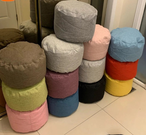 Round stool linen bean - round,