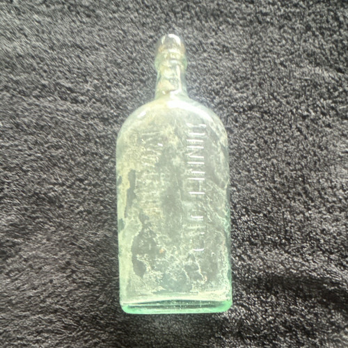 Antique aqua glass - glass, embossed
