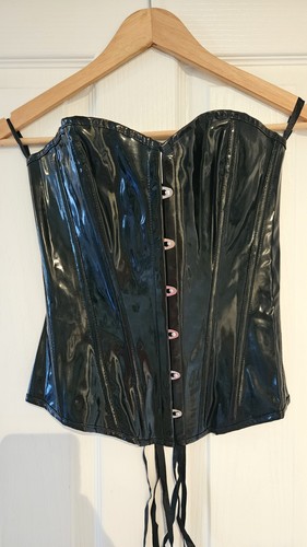 Vintage black pvc corset - vintage,