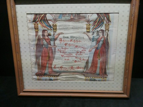 Framed 1849 german baptism - framed,