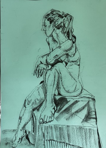 Original art female nude - art,