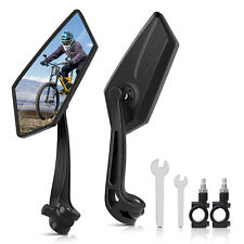 2x Bicycle Bike Cycle Handlebar Rear View Mirrors Rearview Rectangle Back Mirror