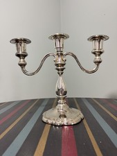 Vintage Ianthe Silver Plated Candelabra Candlestick – 3 Candle Holder – England