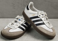 Toddlers Infants Adidas OG Samba Trainers White Black Uk Size 4 EUR 20 Free P&P 