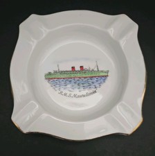 Vintage CUNARD WHITE STAR LINE RMS MAURETANIA Fine Bine China Salisbury Ashtray