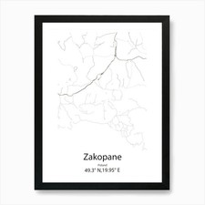 Zakopane,Poland Minimalist Map