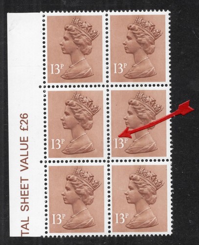 13p pale chestnut machin - 13p, with