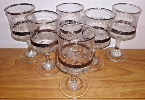 Glass ornate silver - 6,