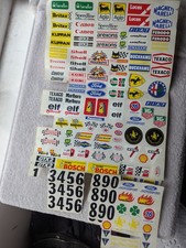 Vintage RC Racing Decal Sheets Lot    Shell  Agip  Texaco /JPS etc