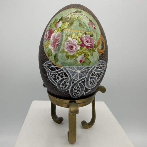 Hand painted emu egg - hand-painted,