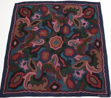 Jane Shilton  Silk Scarf - Blue / Pink Patterned  - LARGE