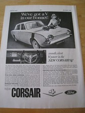 V IN BONNET POWER NEW CORSAIR FORD CAR 1965 ADVERT APPROX SIZE A4 FILE 6