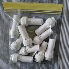 10 x JG Speedfit Plastic Push-Fit Stem Coupler F 15mm x M 22mm.