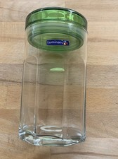Vintage Luminarc Octime Octagonal Glass Airtight Storage Jar Container 17cm Tall