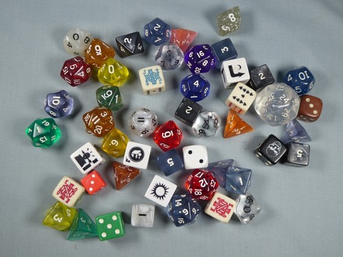 Old wargaming roleplaying dice - old,