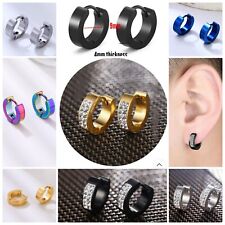 Surgical Steel Hoop Earrings With Crystal Round Hoop Huggie Earrings Men Women