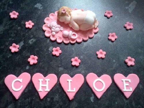 Personalised edible baby girl - edible,