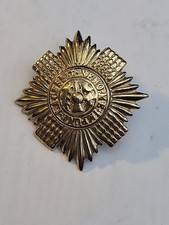 WW1 Period Scots Guards Cap Badge Unusual Button Fixing Gilded
