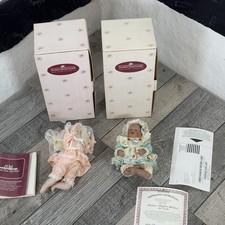 2 Ashton Drake Vintage Mini Baby Dolls Heather Danielle Boxed Dressed Mint VGC
