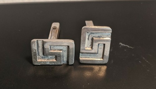 Solid silver cufflinks - silver,