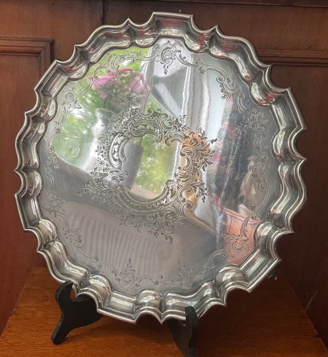 Antique silver plated tray - antique,