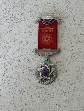 Vintage Sterling Silver & Enamel Royal Antiquarian Order Of Buffalo Medal