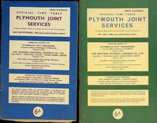 Plymouth Joint Services Official Bus Time Tables Nov 1963 & July 1965 2xBundle