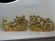 Large pair of Ceramic golden