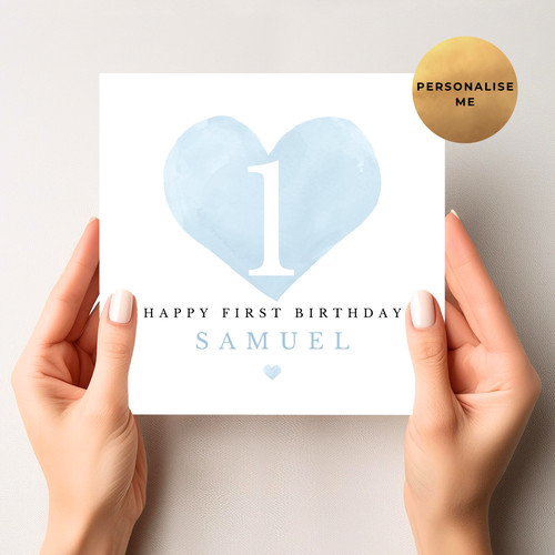 Cute first birthday card - birthday,