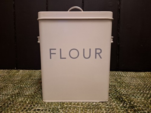 Flour tin bin enamel - flour, enamelled