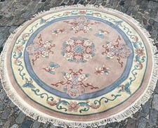 A CHARMIN OLD HANDMADE TRADITIONAL CHINESE ORIENTAL ROUND RUG (213 x 213 cm)*