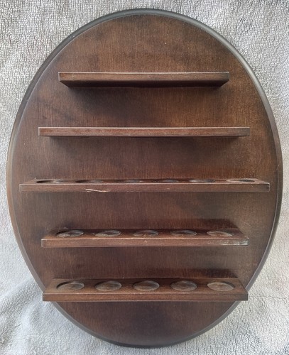 Oval wooden thimble display - wooden,