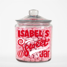 Personalised Sweets Sweetie Treats Toffee Jar Label Vinyl Sticker Kids Candy