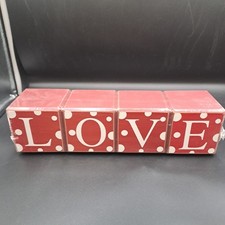 Home Decor Sign Wooden Red - Love New. 