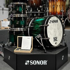 Sonor SQ2 Birch Green Burst Over African Marble Drum Kit