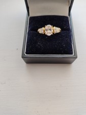 QVC Diamonique 3 stone Ring