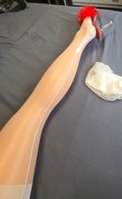 Cuban Heel Stockings Seamed  S/M Worn