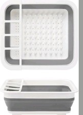 Folding Collapsible Silicone Dish Drainer Camping Caravan Boat Drying Rack