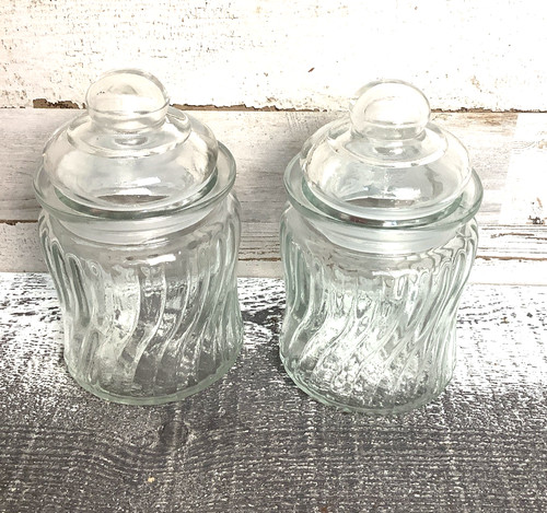 Two small glass apothecary - two,
