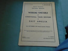OCTOBER 1975 BRITISH RAILWAYS WORKING TIMETABLE CONDITIONAL TRAIN SERVICES BOOK
