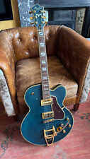 Peerless Deep Blue Custom Semi Hollow Electric Guitar with Bigsby Tremelo