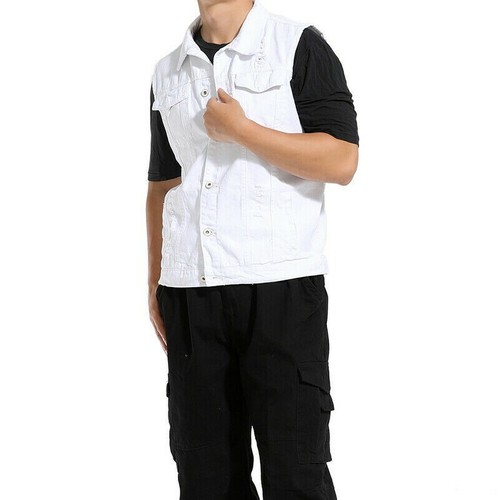 Mens white distressed ripped - mens,